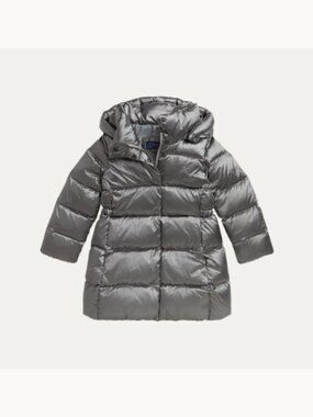 Polo Ralph Lauren NWT Girl's Celia Metallic Nylon Puffer Down Jacket (ORIG.$245)